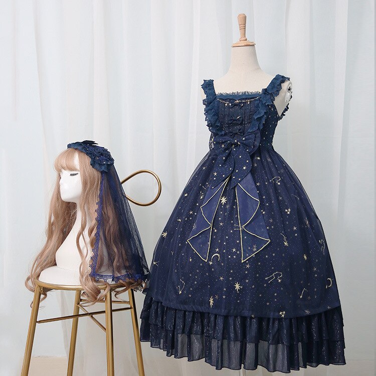 midnight blue starry night debut gown