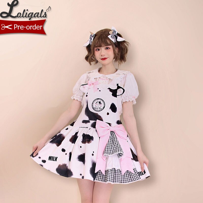 Pre-order ~ Sweet Milk ~ Printed Lolita Mini JSK Dress by Alice Girl