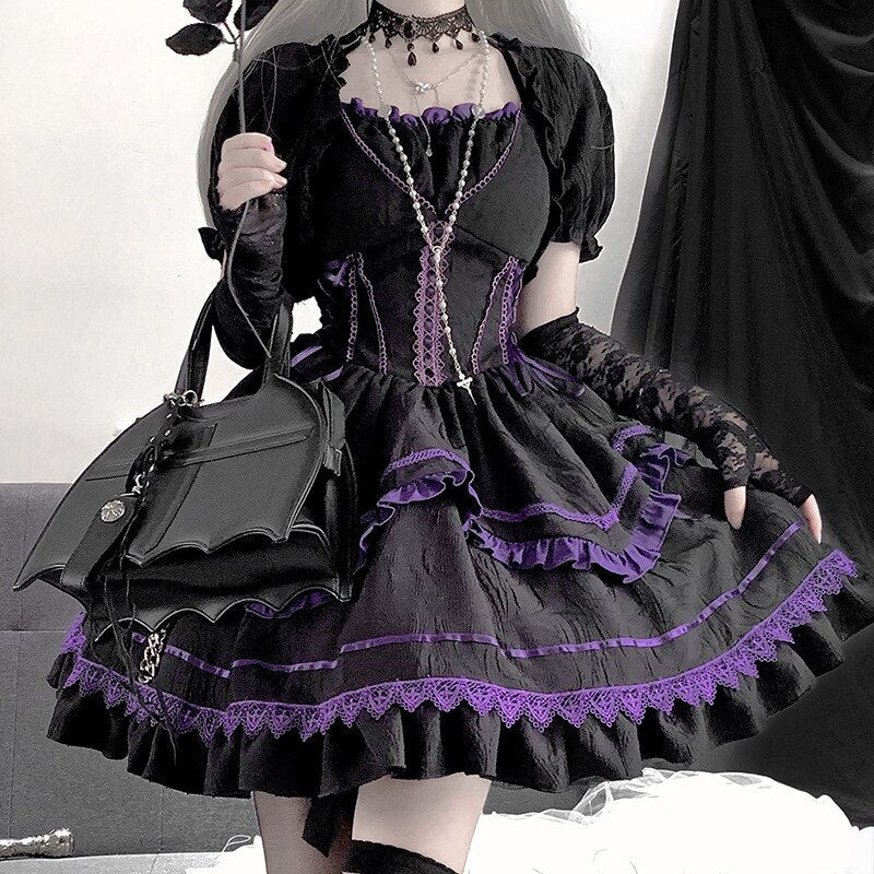 Sale! Purple, Black and Silver Gothic Victorian Gown -Medium