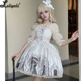 Sheer Lolita Top Sweet Half Sleeve Round Neck Lolita Blouse