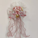 Sweet Lolita Fascinator Hat with Rosettes & Chain