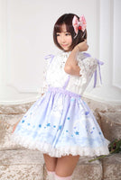 Cute Mori Girl Short Lolita Jumper Skirt Pegasus Printed Pleated A line Skirt for Women