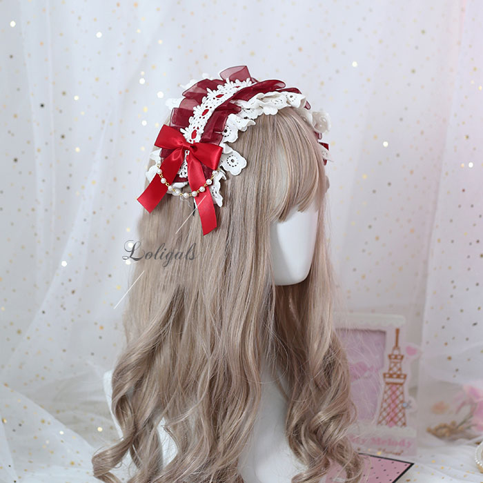 Japanese Lolita Mori Girl Lace Bow Sweet Headband Hair Accessories Headwear  Cute