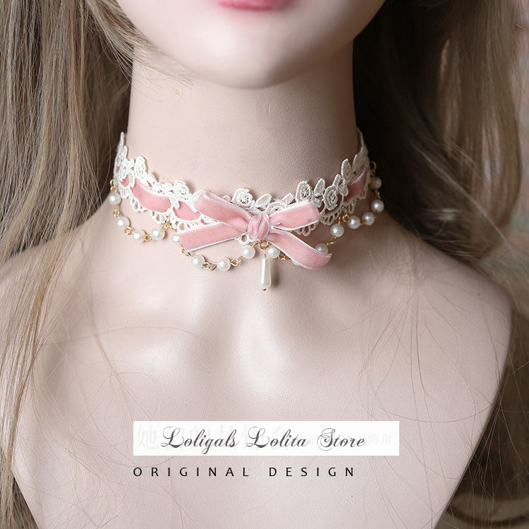 Pink Lolita Choker · A Lace Choker · Jewelry Making and Sewing on Cut Out +  Keep