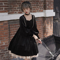 Ms Lilly ~ Princess Classic Velvet Lolita OP Dress Long Sleeve Dress by YLF