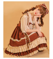 Milk Coffee ~ Sweet Polka Dotted Lolita Casual Dress by Yomi