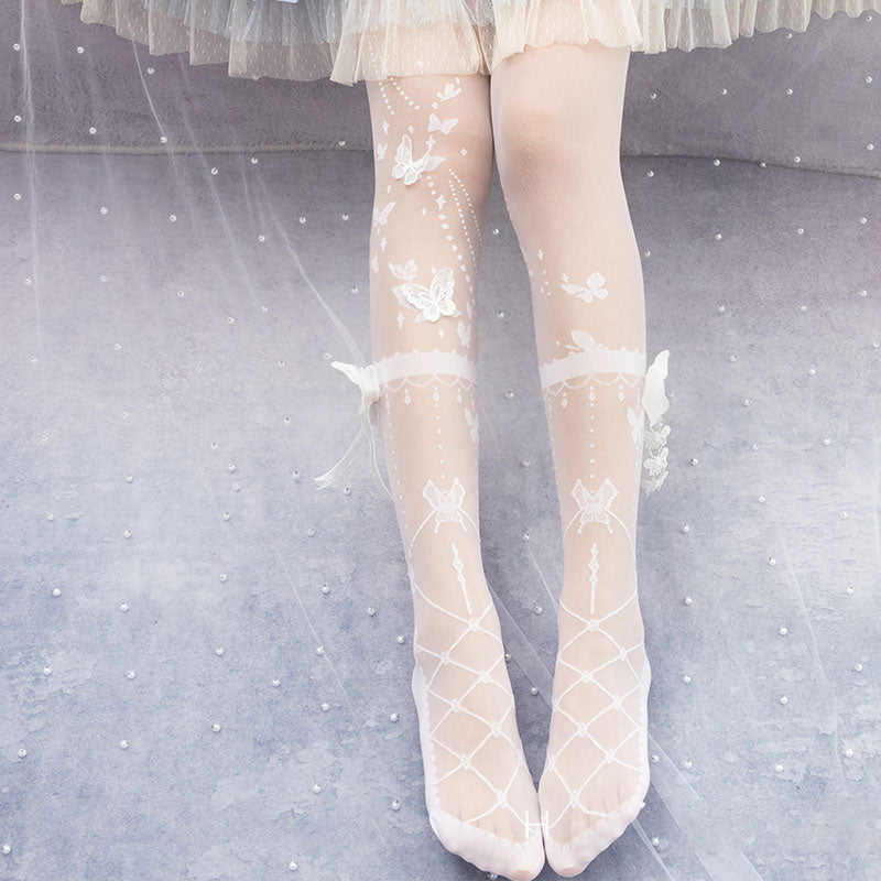 Sheer Butterfly Tights