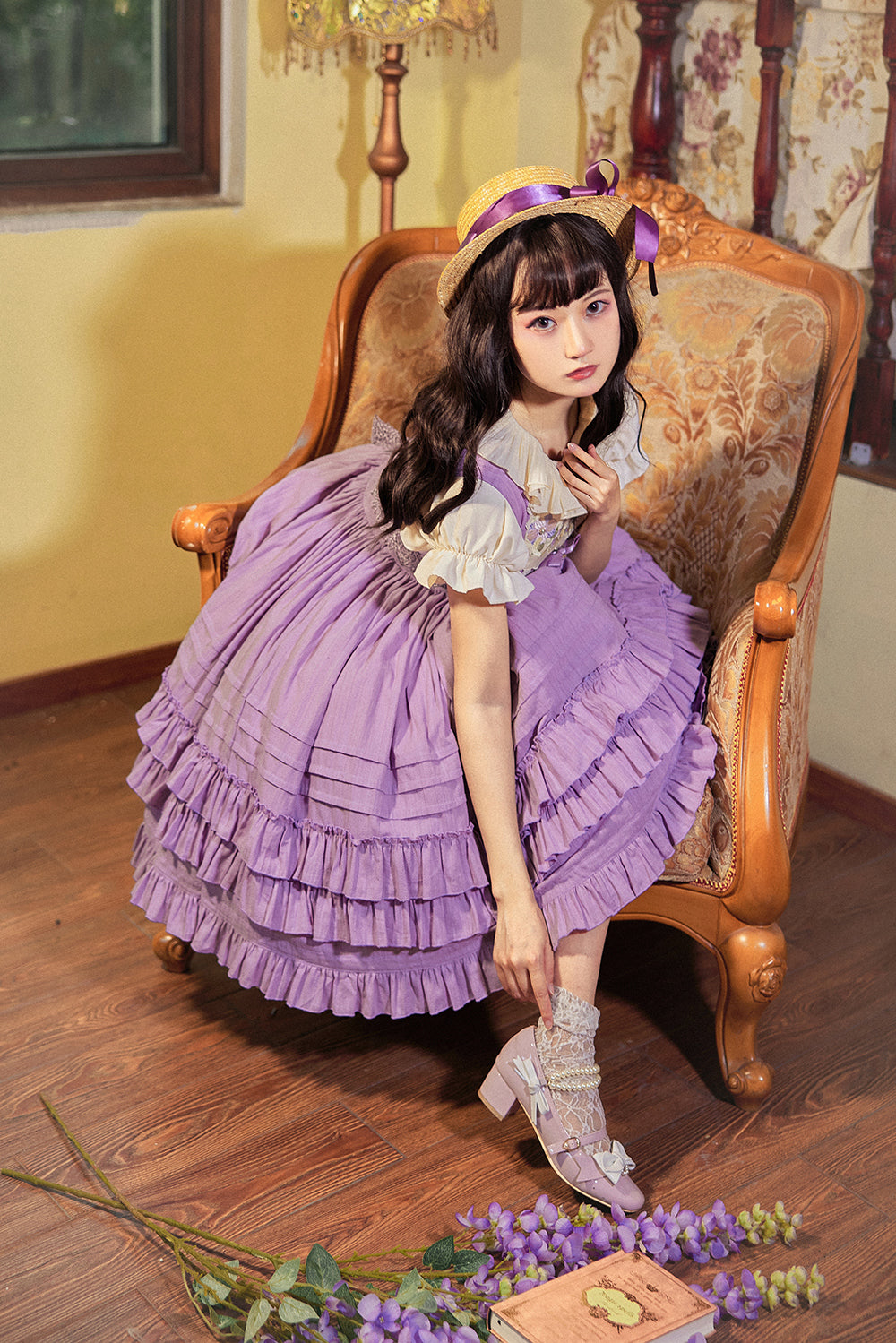 US$ 69.99 - Loving is Coming- Elegant Lily of the Valley Embroidery Classic  Lolita JSK - m.