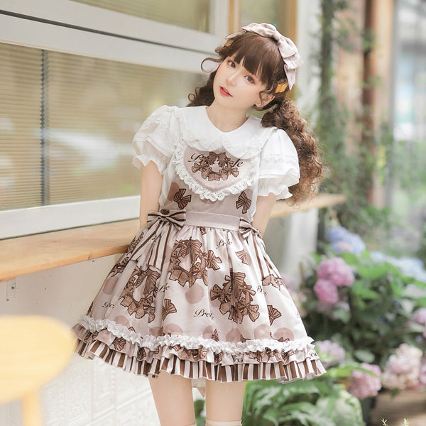 Chocolate Ring ~ Sweet Lolita JSK Dress/ Short Sleeve Blouse by Yomi