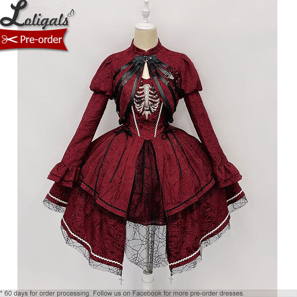 Broken Heart ~ Gothic Lolita Dress Asymmetrical Midi Party Dress