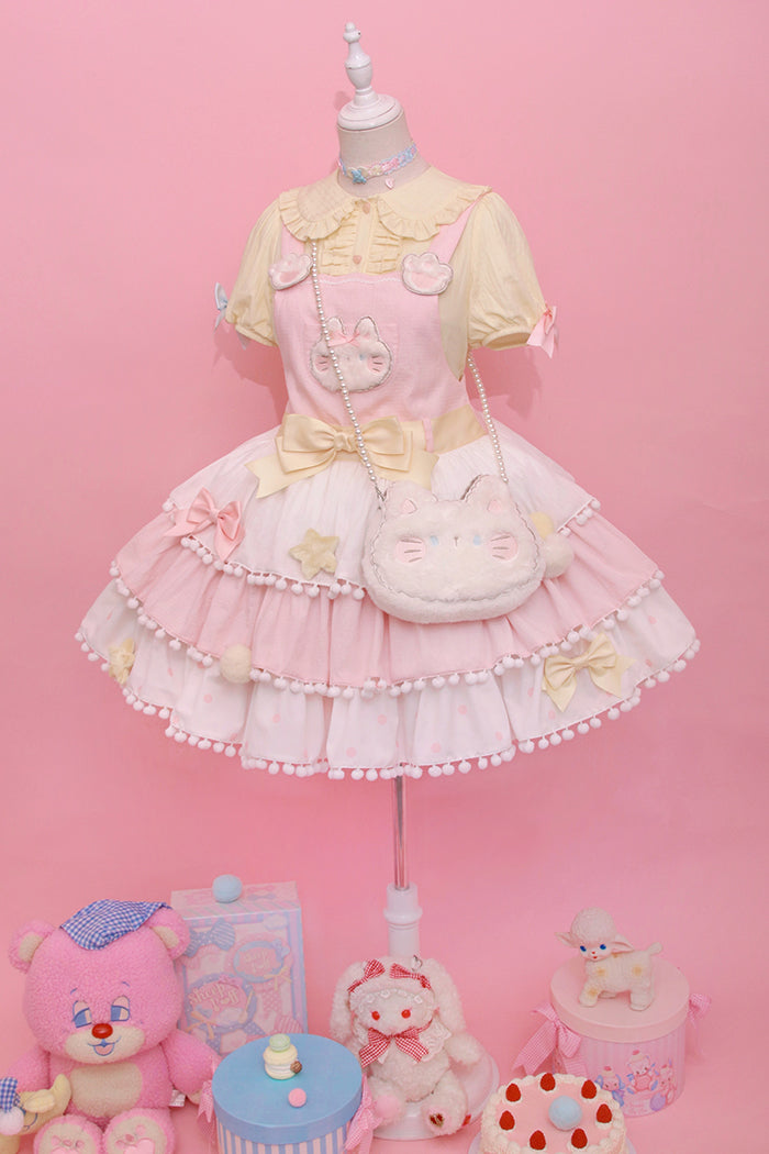 Candy Cat ~ Sweet Lolita Salopette Dress by Alice Girl ~ Pre-order