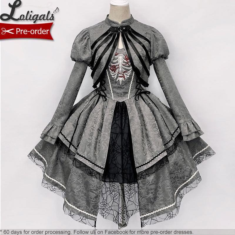 Broken Heart ~ Gothic Lolita Dress Asymmetrical Midi Party Dress