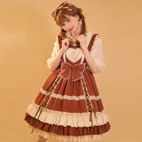 Milk Coffee ~ Sweet Polka Dotted Lolita Casual Dress by Yomi